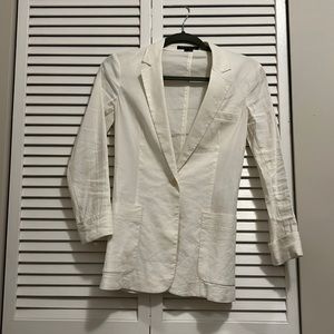 Theory Linen Blend White Blazer 0
